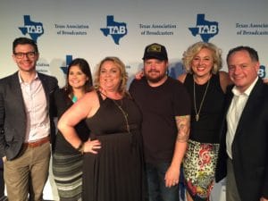 Frazier with CBS Radio Houston and Randy Rogers at the Texas Association of Broadcasters Opening Ceremony, where she introduced Randy Rogers
