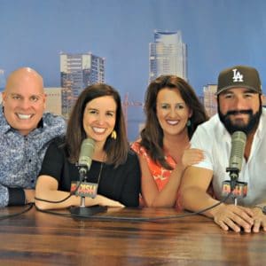Stephanie Callihan VP/GM for Entercom in Austin with the top rated KAMX Morning Show Booker, Alex, and Sara as they appear daily on Dish Nation.
