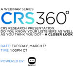 CRS360 Webinar Series Returns