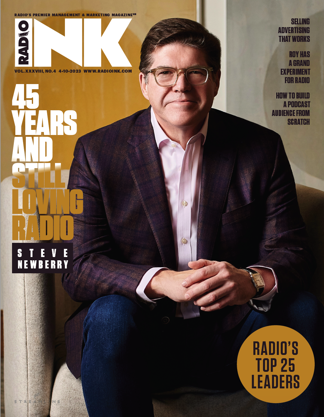 Cover 4/10/23 issue of Radio Ink, with Steve Newberry