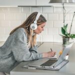 Woman Listening to Headphones