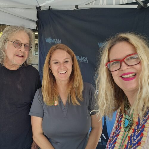 KMJ's Ray Appleton, Kym Dildyne, CEO, Central California Food Bank, and KMJ's Liz Kern