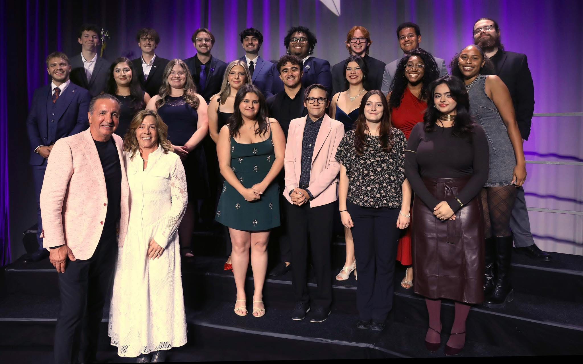 1199805e-image Nevada Broadcasters Foundation scholarship students with Tony and Linda Bonnici